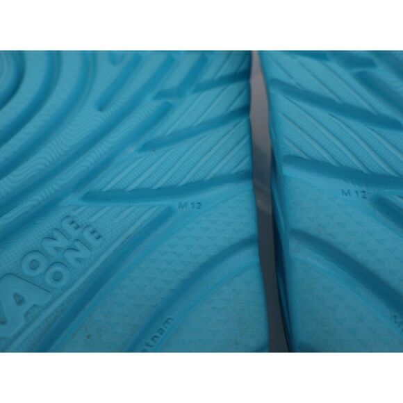 Hoka One One Ora Recovery Slide Mens 12 Blue Rubber Wedge Comfort Thong - Picture 10 of 11
